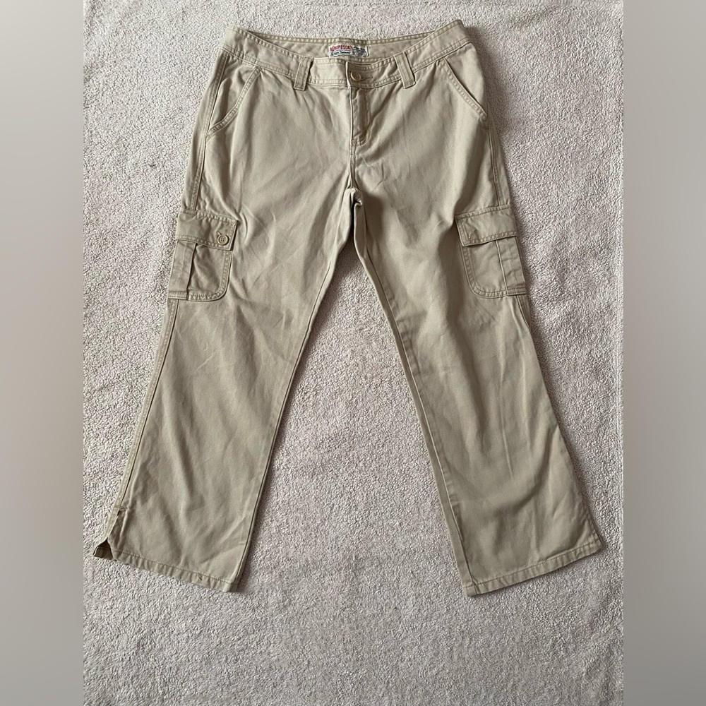 Vintage Aeropostale Tan Cargo Pants with Utility Style